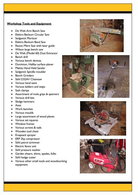 sale of joinery equipment, garden tools, equestrian tack ... - Cundalls