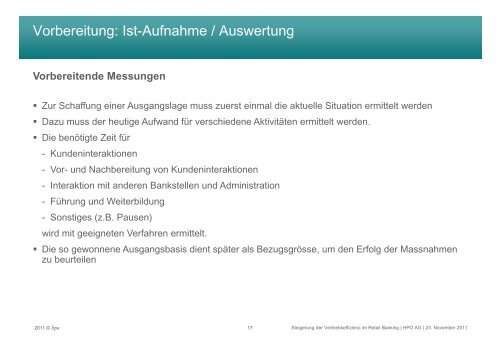 2011-11-23 Steigerung der Vertriebseffizienz im Retail Banking - HPO