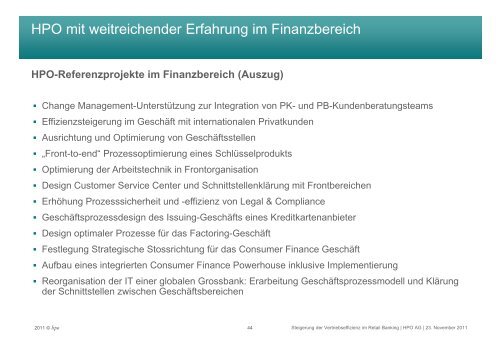 2011-11-23 Steigerung der Vertriebseffizienz im Retail Banking - HPO