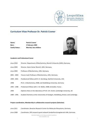 CV Patrick Cramer - Leopoldina