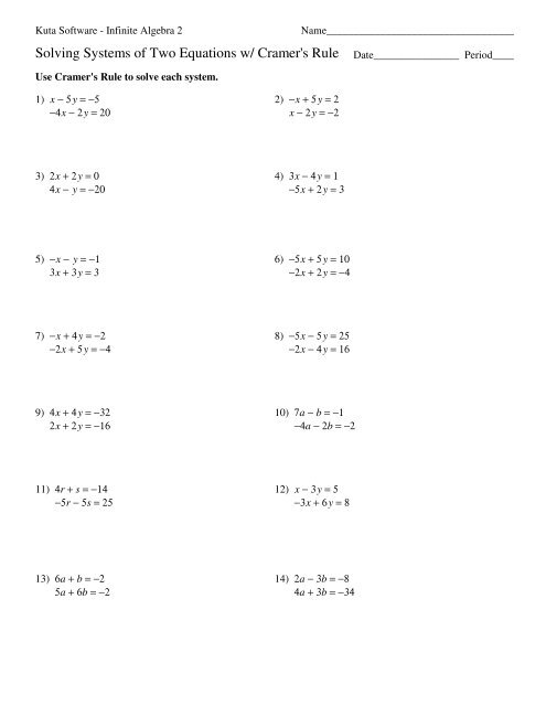 Systems of Two Equations Cramers Rule.pdf - Kuta Software