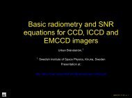 Basic radiometry and SNR eq. for CCD, ICCD - UNIS