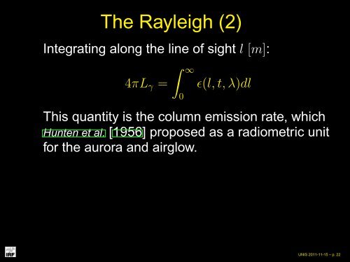 Basic radiometry and SNR eq. for CCD, ICCD - UNIS