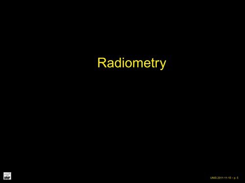 Basic radiometry and SNR eq. for CCD, ICCD - UNIS