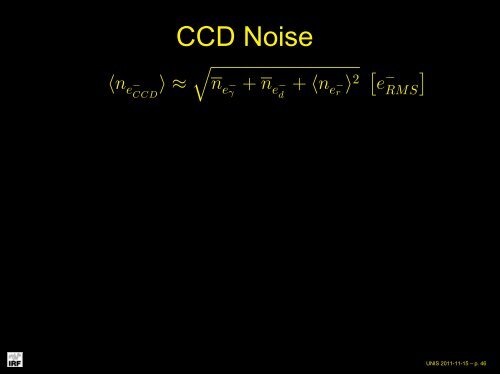 Basic radiometry and SNR eq. for CCD, ICCD - UNIS