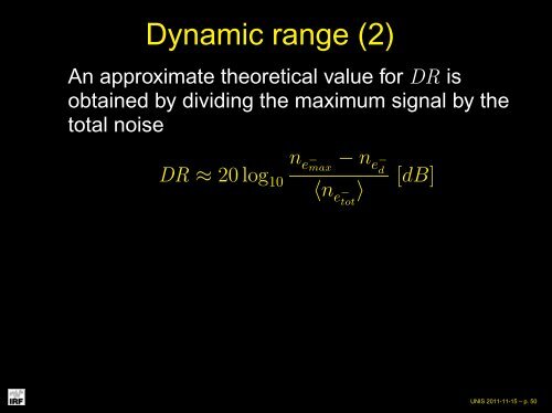 Basic radiometry and SNR eq. for CCD, ICCD - UNIS