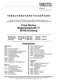 Frank Berting WagenbergstraÃŸe 77 59759 Arnsberg - VENTA ...
