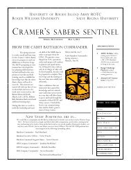 CRAMER'S SABERS SENTINEL - University of Rhode Island ROTC ...