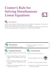 Cramer's Rule for Solving Simultaneous Linear Equations