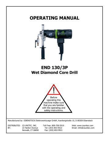 END 130 3 P Manual.pdf - CS Unitec Inc.