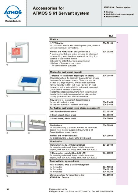 ATMOS S 61 Servant ENT workstation