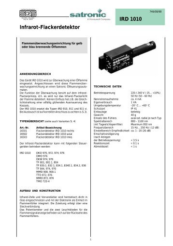 IRD 1010 Infrarot-Flackerdetektor - Intercal