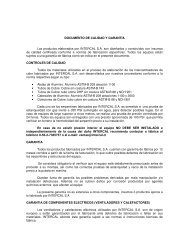 DOCUMENTO DE CALIDAD Y GARANTÍA Los productos ...