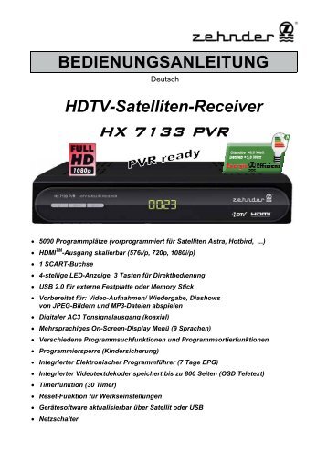 HX 7133 PVR - Zehnder
