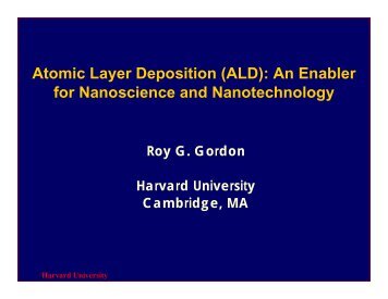 Atomic Layer Deposition (ALD): An Enabler for Nanoscience and ...