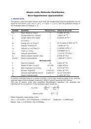 Atomic units; Molecular Hamiltonian; Born-Oppenheimer ...