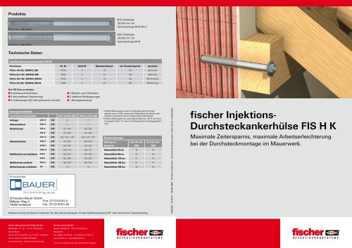 fischer Injektions- Durchsteckankerhülse FIS H K - Schrauben-Bauer