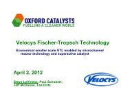 Velocys Fischer-Tropsch Technology - Oxford Catalysts Group