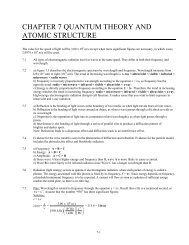 CHAPTER 7 QUANTUM THEORY AND ATOMIC STRUCTURE