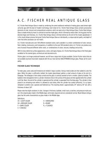 A.C. FISCHER REAL ANTIQUE GLASS