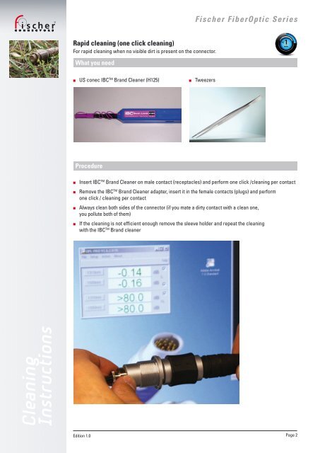 Cleaning Instructions - Fischer Connectors