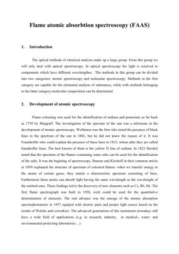 Flame atomic absorbtion spectroscopy (FAAS)