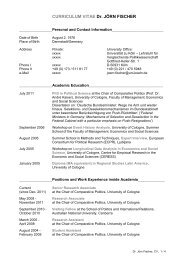 CURRICULUM VITAE Dr. JÖRN FISCHER - Lehrstuhl für ...