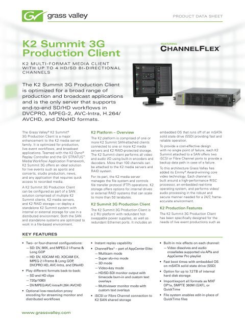 K2 Summit 3g Production Client Grass Valley