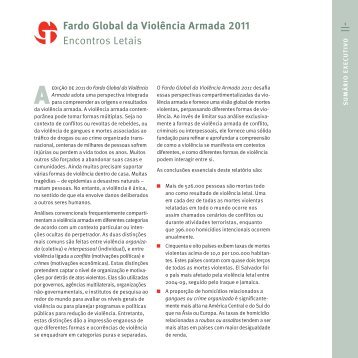 Fardo Global da Violência Armada 2011 Encontros Letais