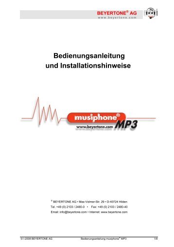 musiphone MP3 - Brack Electronics AG