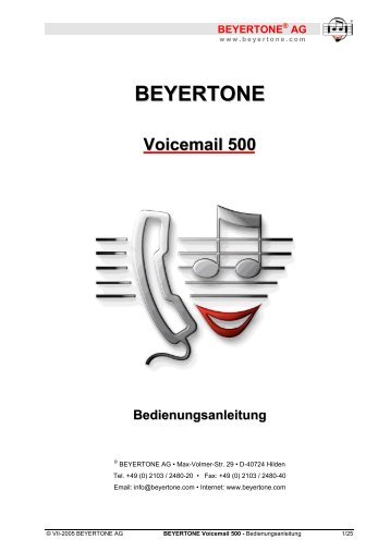 BEYERTONE Voicemail 500 Bedienungsanleitung