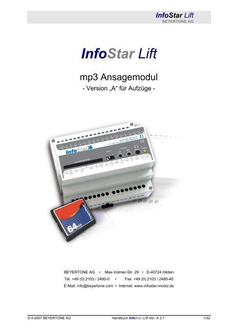 InfoStar Lift Ver. A 2.0 - ela-online-shop