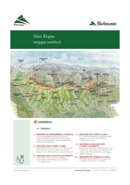 Scarica la mappa dei sentieri - Oasi Zegna