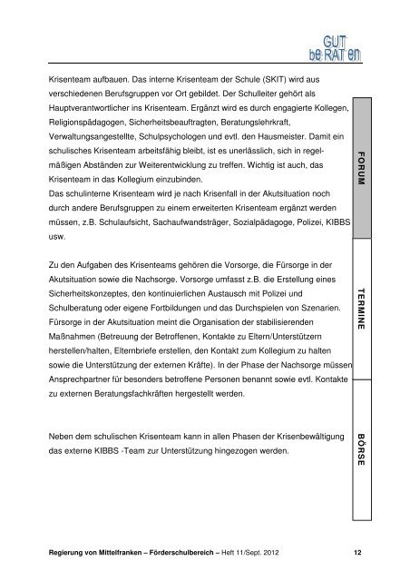 Heft 11 - ASchuM-Arbeitsgemeinschaft Schulberatung in Mittelfranken