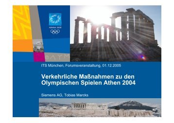 Verkehrliche Maßnahmen zu den Olympischen Spielen ... - its munich