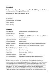 Protokoll - Bundesamt für Sport BASPO