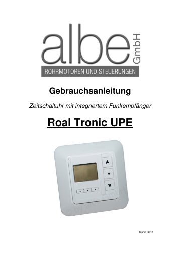 Anleitung Roal tronic UPE.pdf - albe GmbH