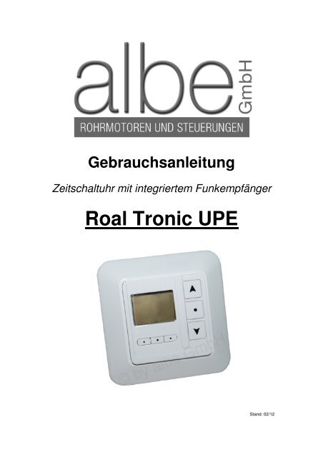 Anleitung Roal tronic UPE.pdf - albe GmbH