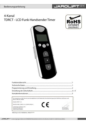 4-Kanal TDRCT - LCD Funk-Handsender Timer