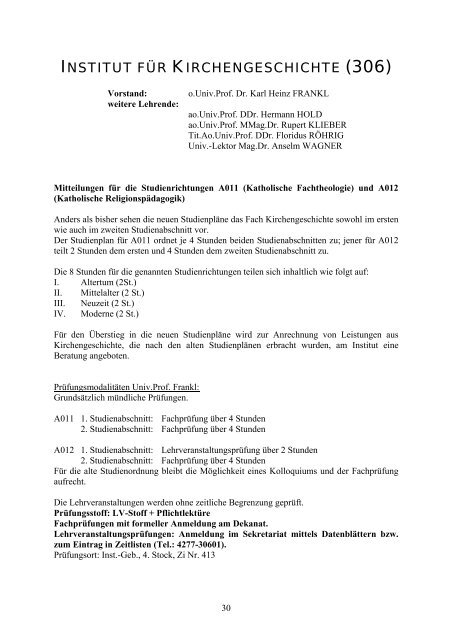 INSTITUT FÜR ALTTESTAMENTLICHE BIBELWISSENSCHAFT (304)