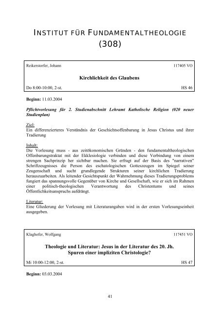 INSTITUT FÜR ALTTESTAMENTLICHE BIBELWISSENSCHAFT (304)