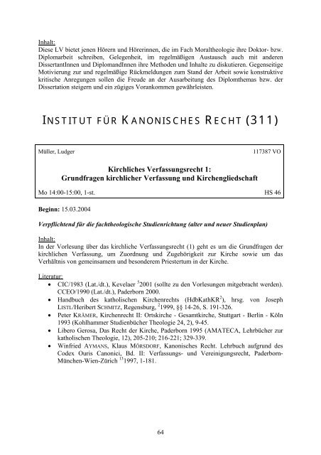 INSTITUT FÜR ALTTESTAMENTLICHE BIBELWISSENSCHAFT (304)