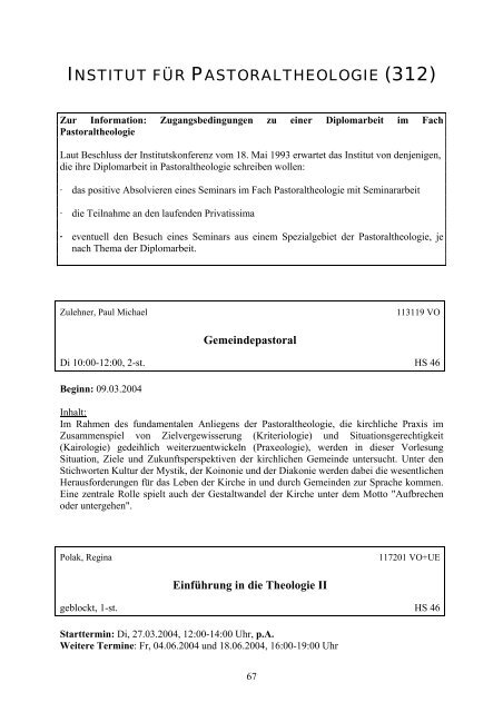 INSTITUT FÜR ALTTESTAMENTLICHE BIBELWISSENSCHAFT (304)