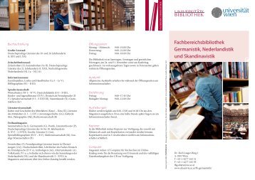 Fachbereichsbibliothek Germanistik, Nederlandistik und ...