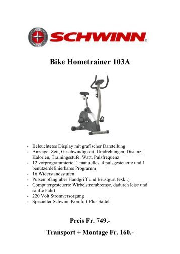Bike Hometrainer 103A - Velo Studerus