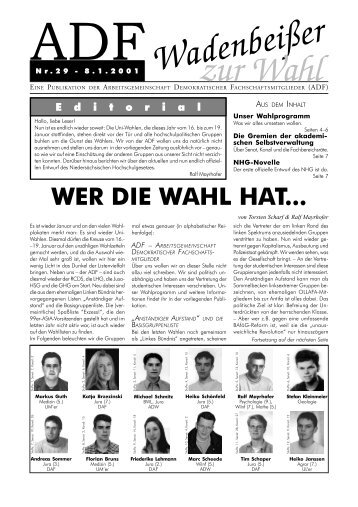 Wadenbeißer Nr. 29 vom 08.01.2001 (Wahlausgabe) [PDF - ADF ...