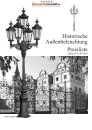 Historische Außenbeleuchtung Preisliste - Gastroversum