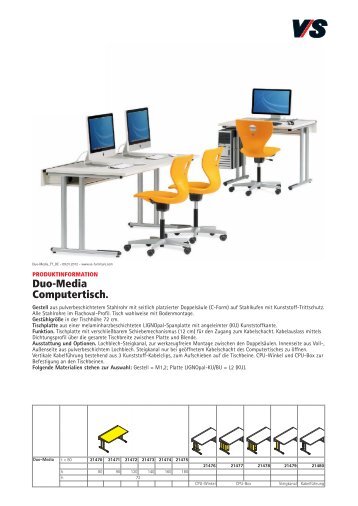 Duo-Media Computertisch. - VS