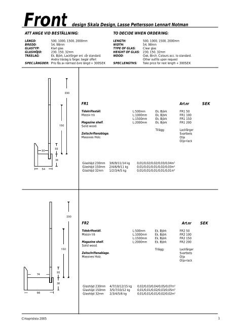 Front design Skala Design, Lasse Pettersson Lennart Notman