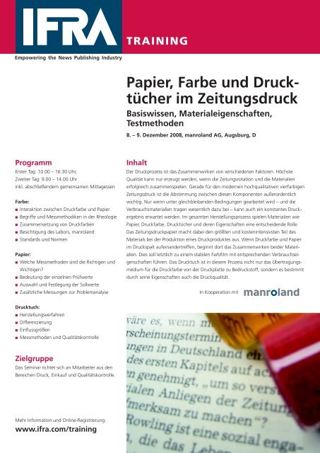 Papier, Farbe und Druck- tücher im Zeitungsdruck